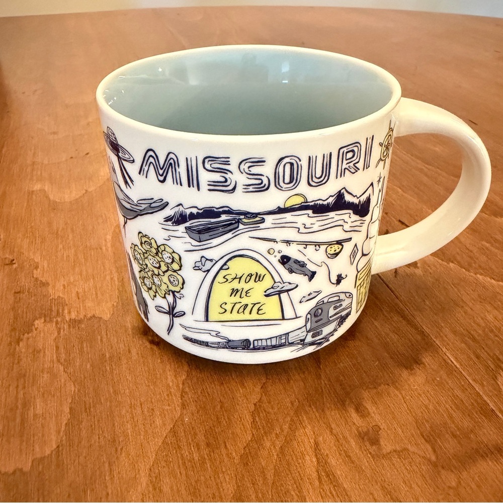 Starbucks White Mug with Blue & Yellow Missouri Artwork